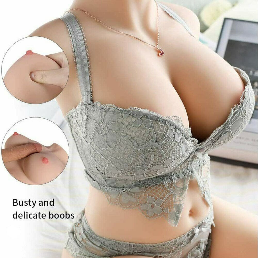 Full Body Life Size Adult Sex Toys Real TPE Sex Doll Breast for Men w/ Head Wig - secretera