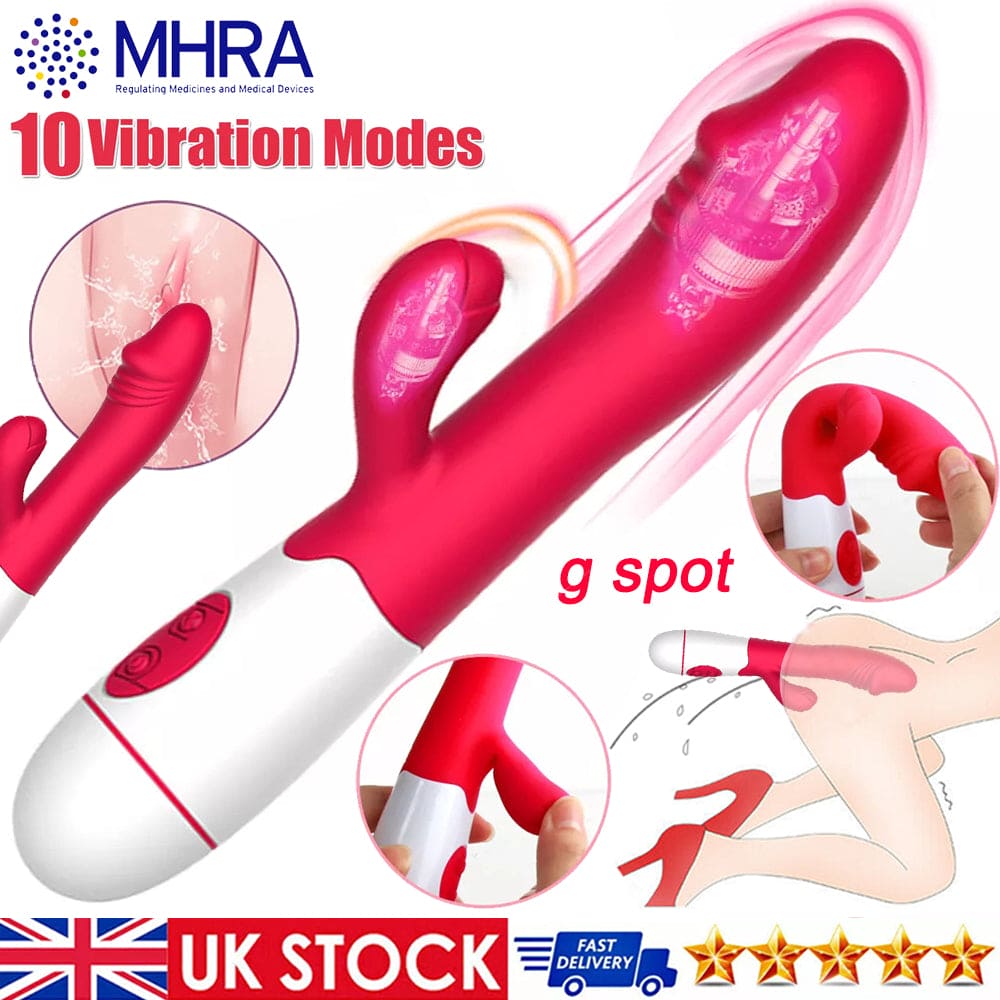 Rabbit Vibrator G-spot Dildo Vibe Waterproof Massager Sex Toy for Women Female