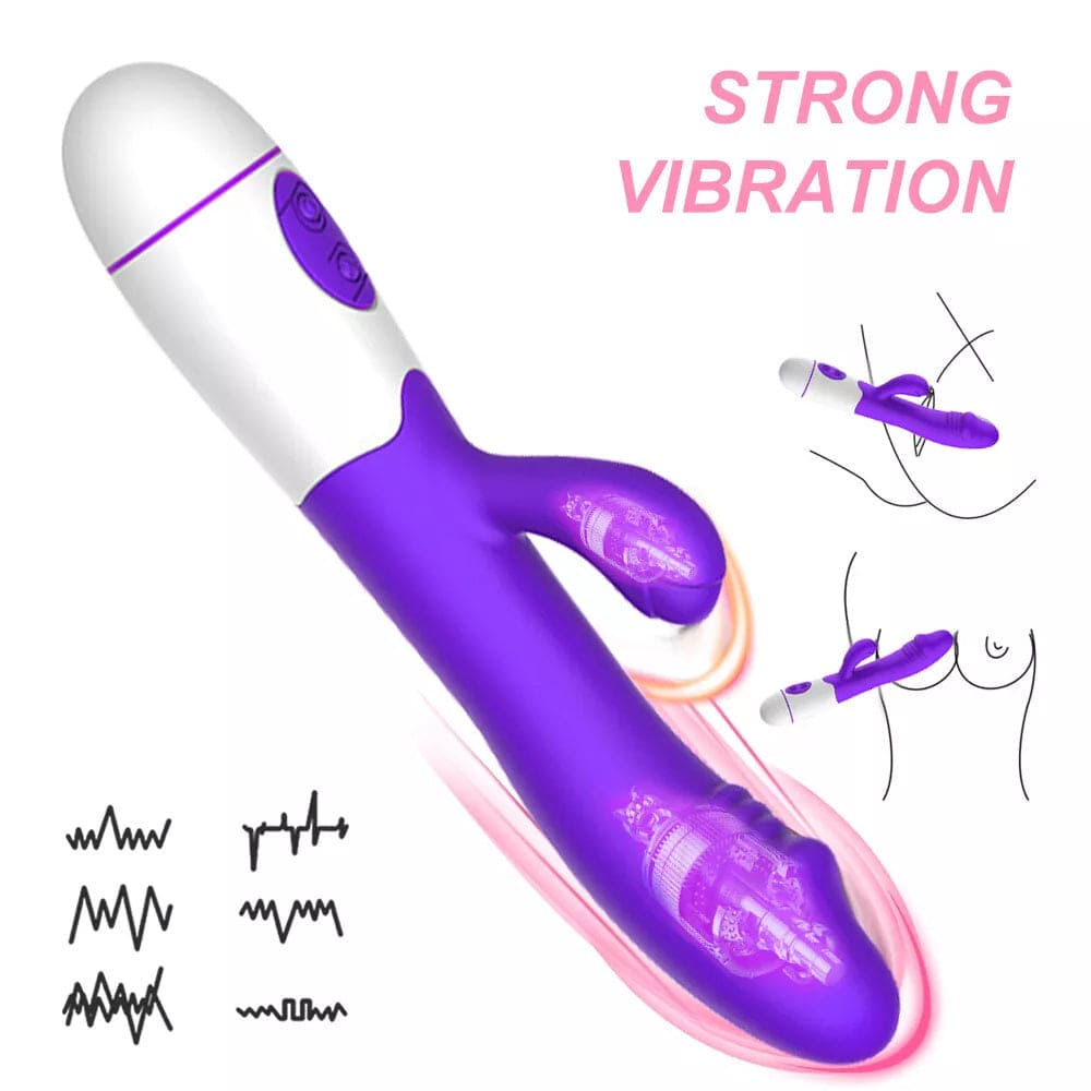 Rabbit Vibrator G-spot Dildo Vibe Waterproof Massager Sex Toy for Women Female