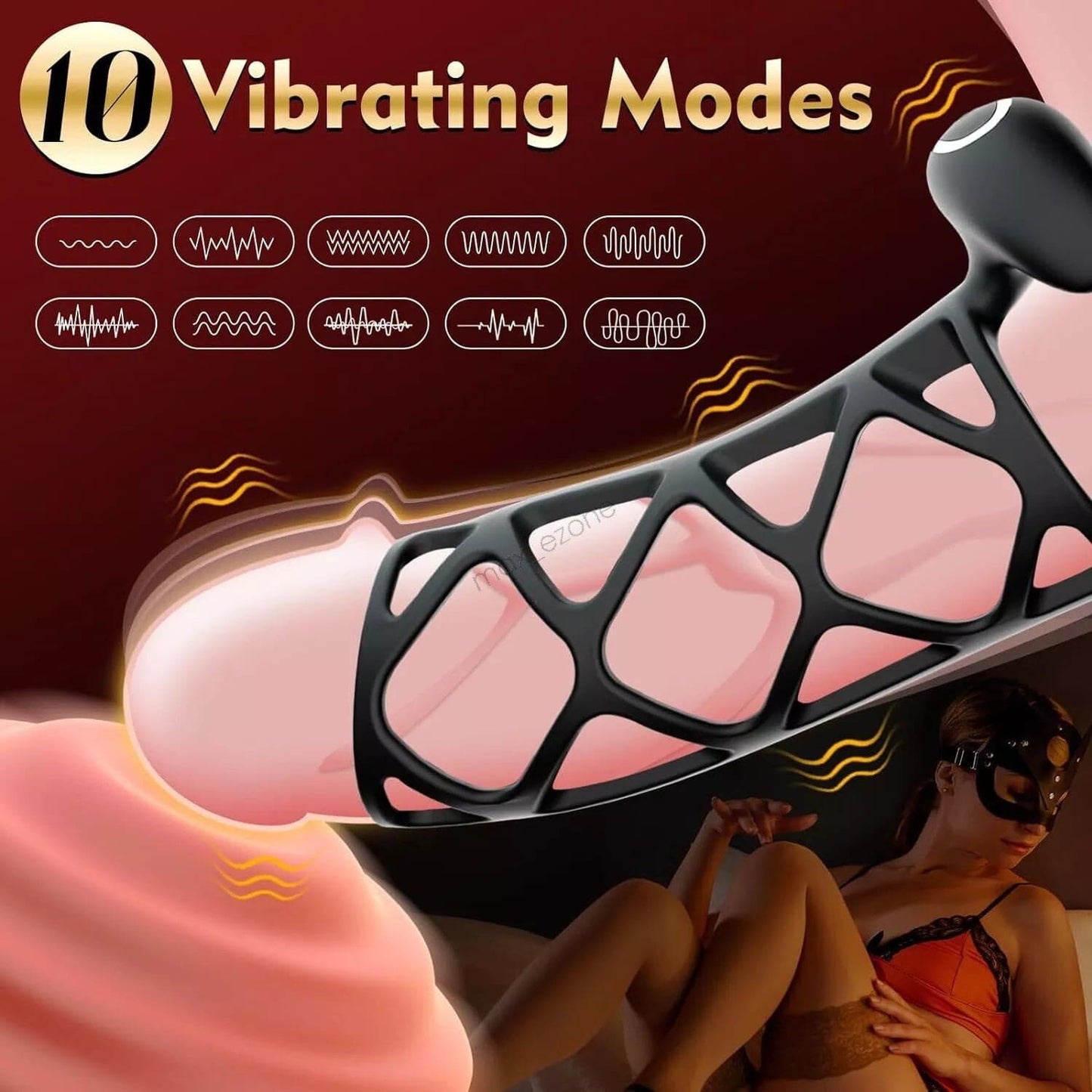 Vibrating Cock Ring Couples Sex Toys Multi Point Stimulation Delay Ejaculation