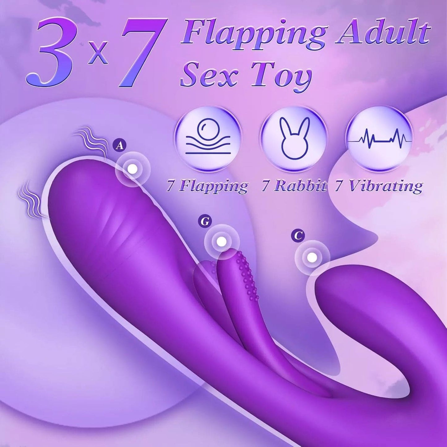 Tapping Rabbit G-spot Vibrator Clit Flapping Dildo Stimulator Women Sex Toys