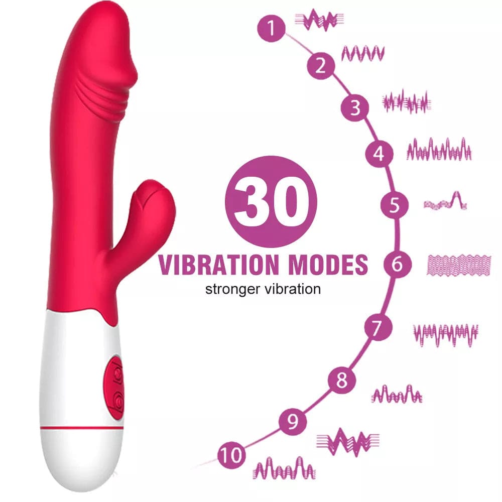 Rabbit Vibrator G-spot Dildo Vibe Waterproof Massager Sex Toy for Women Female