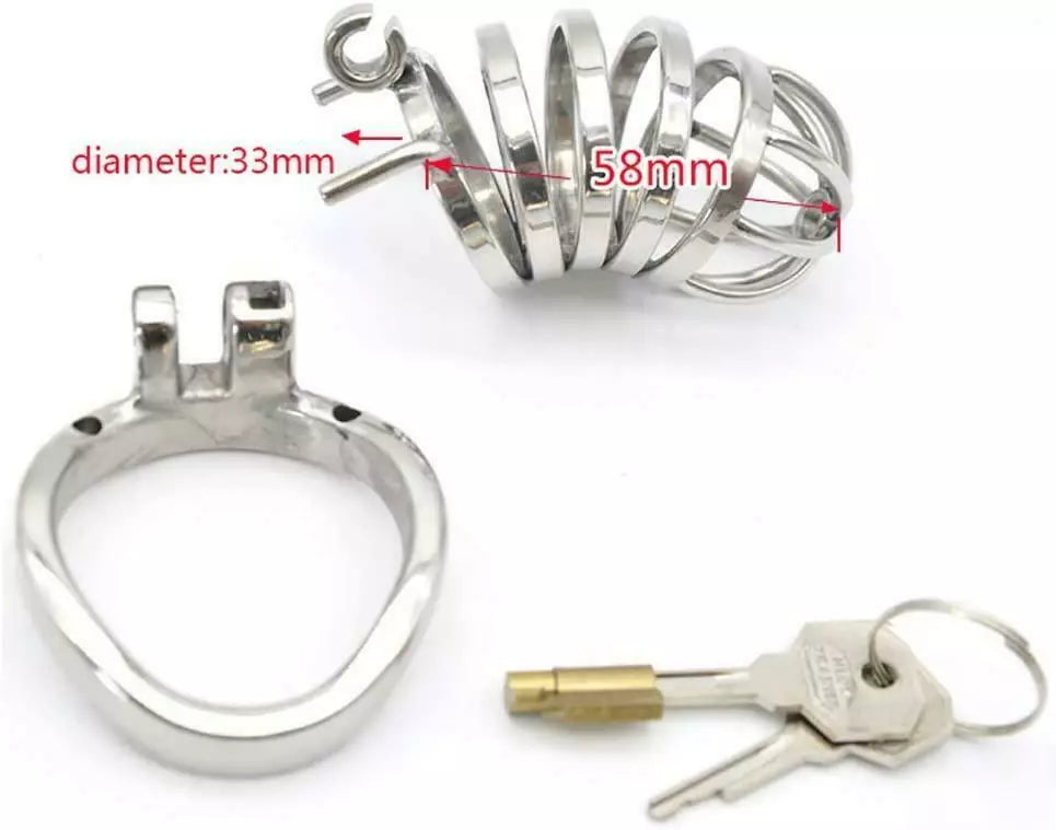 Penis Cock Cage Chastity Device Male Men Cock Lock Trainer Stainless Steel