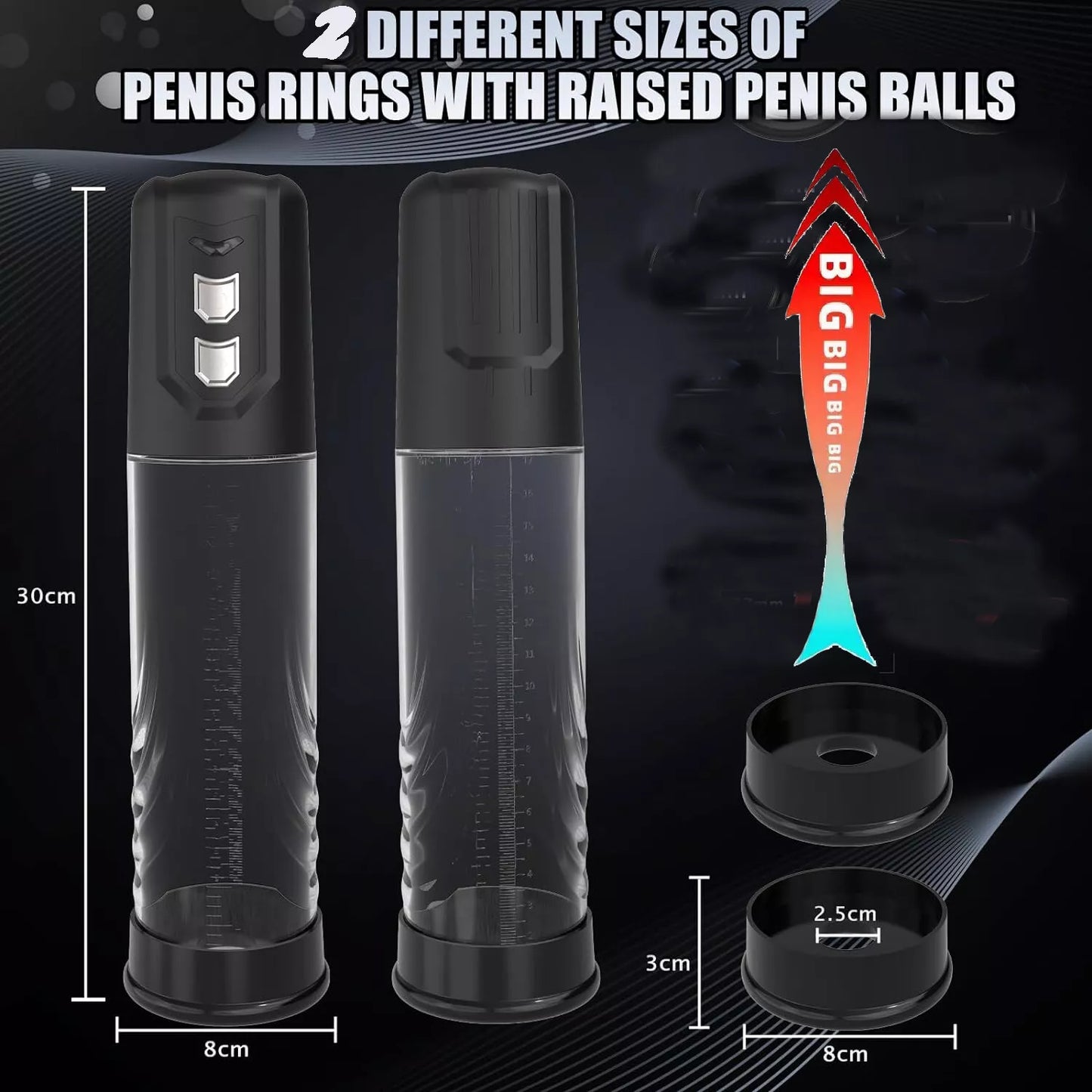 Updated Vacuum Electric Penis Pump Male Men Dick Enlarger ED Battery Operated