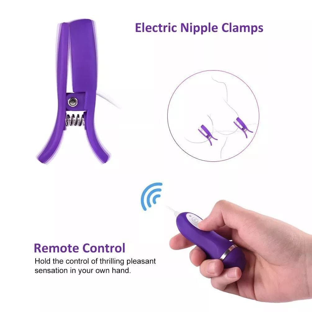 Vibrating Breast Nipple Clamps Vibrator Clit Clip SM Bondage Sex Toy For Women