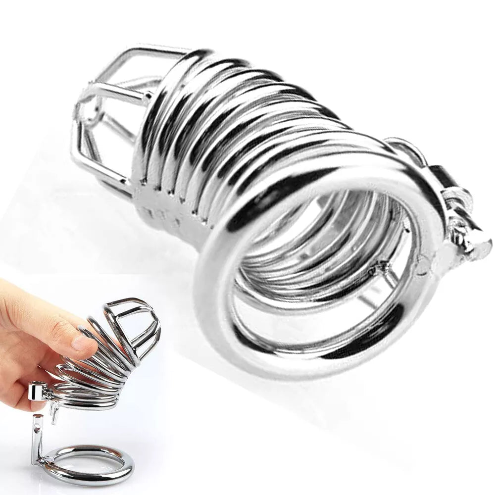 Penis Cock Cage Chastity Device Male Men Cock Lock Trainer Stainless Steel