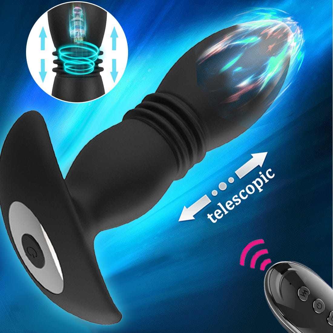 Vibrating Thrusting Prostate Massager Dildo Vibrator Sex Toys Anal Plug Silicone - secretera