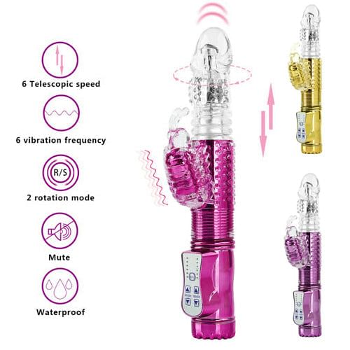 Rabbit Vibrator 10 Inch G Spot Adult Sex Toy 36 Speed Dildo Rechargeable Masturbator Vibrating - yourlovelychoices