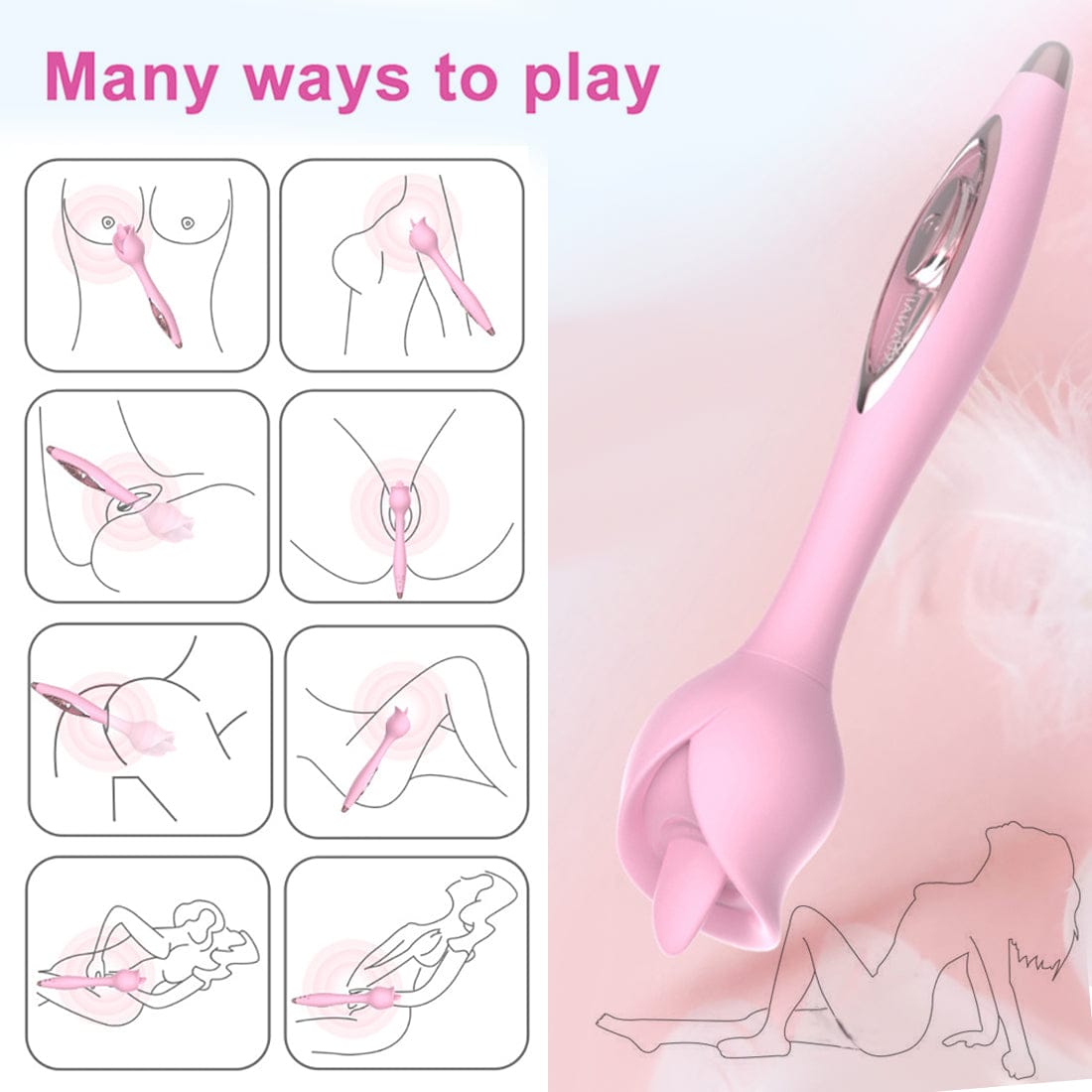 Tongue Vibrator Silicone Clitoris Stimulator Dildo Vibration Sex Toys For Women - secretera