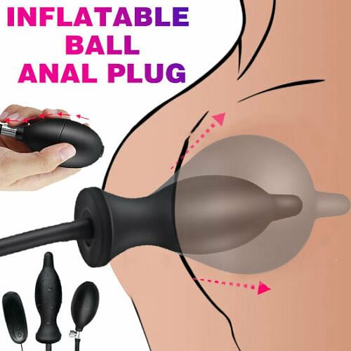 Vibrating 10 Speed Inflatable Anal Butt Plug Vibrator Dildo G-spot Massager Sex - Yourlovelychoices