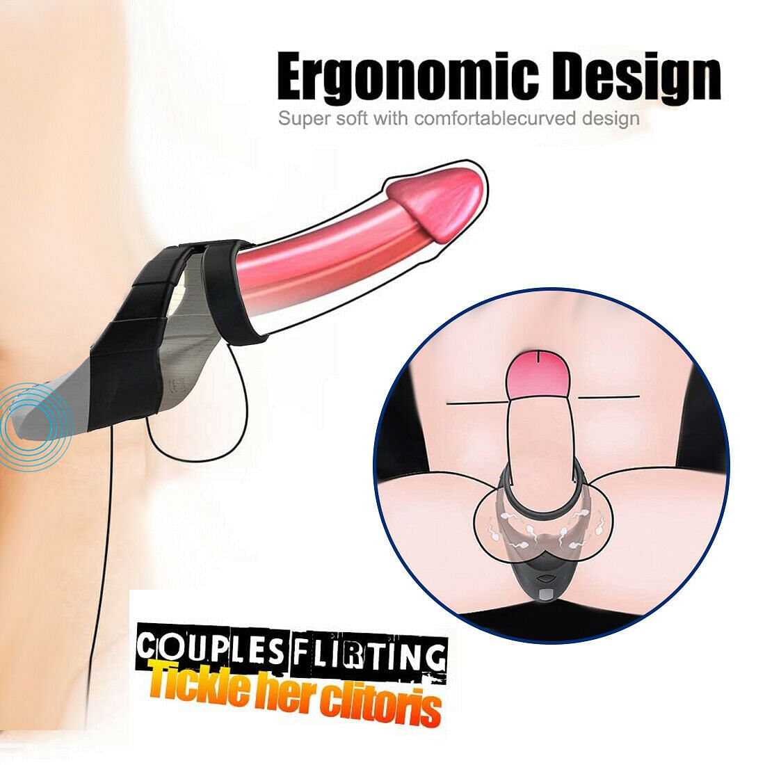 Strong Vibrating Penis Balls Ring Cock GLANS Trainer Male Masturbator Vibrator - Yourlovelychoices