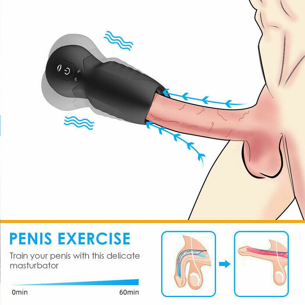 Men Penis Vibrator Trainer Male Masturbators Stroker Cup Glans Massager Sex Toys - Yourlovelychoices