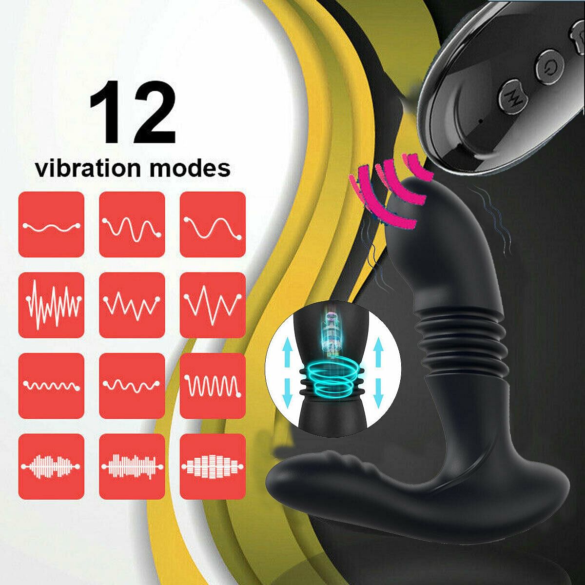 Strong Vibrating Thrusting Prostate Massager Vibrator Sex Toys Anal Butt Plug UK - Yourlovelychoices