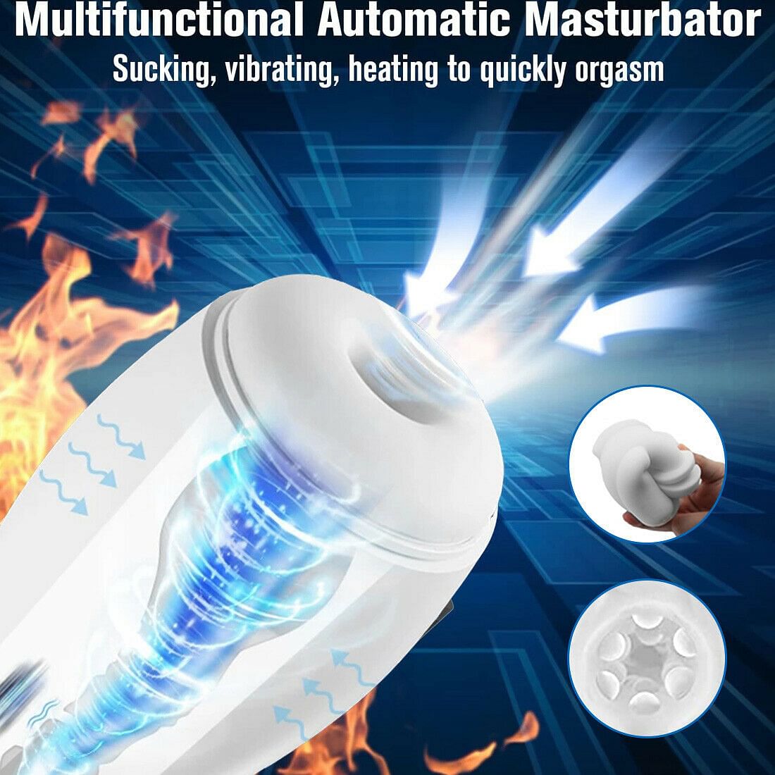 Powerful Clip Sucking Telescopic Masturbator Cup Vacuum Heating Sex Toy for Men - Yourlovelychoices