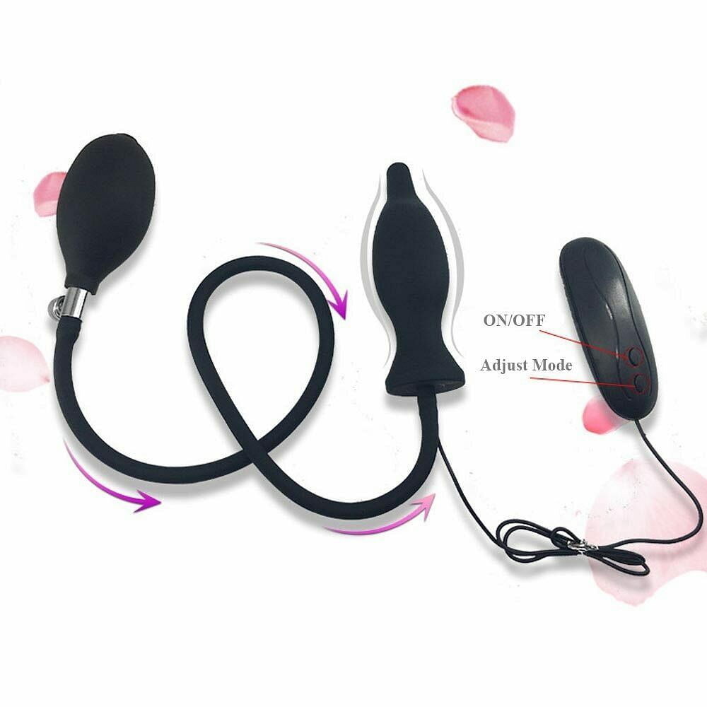 Vibrating 10 Speed Inflatable Anal Butt Plug Vibrator Dildo G-spot Massager Sex - Yourlovelychoices