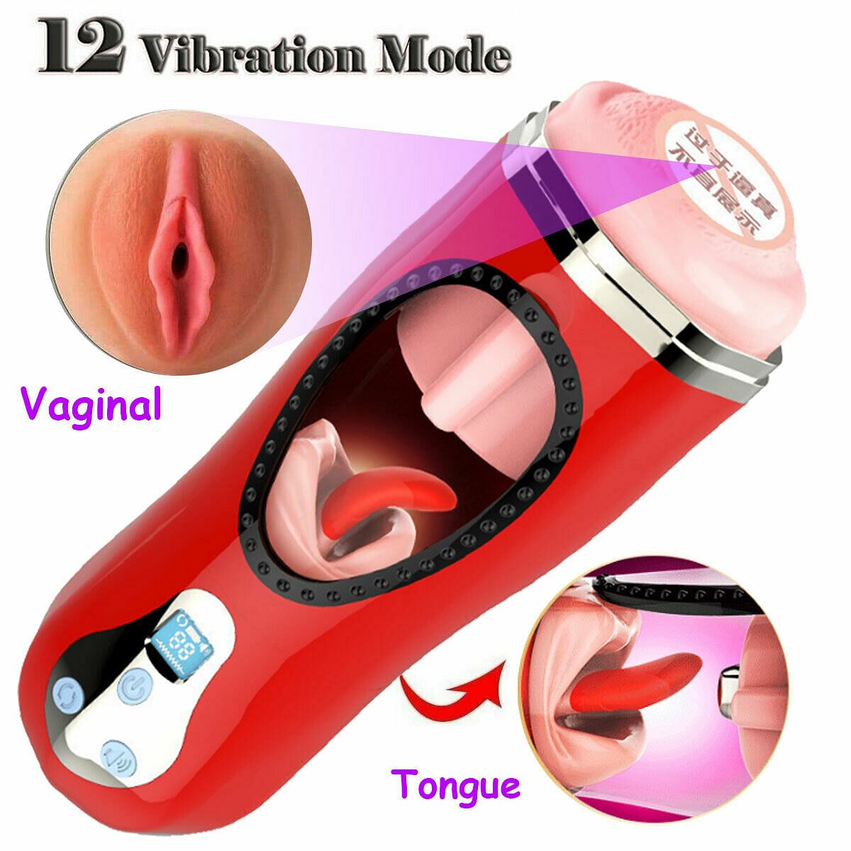 Automatic Tongue Orgasm Male Masturbator Cup Vibrator Blowjob Pussy Sex Toys Men - Yourlovelychoices