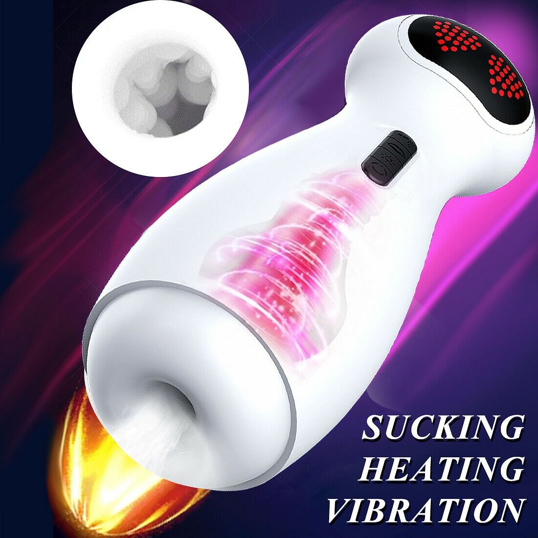 Powerful Clip Sucking Telescopic Masturbator Cup Vacuum Heating Sex Toy for Men - Yourlovelychoices