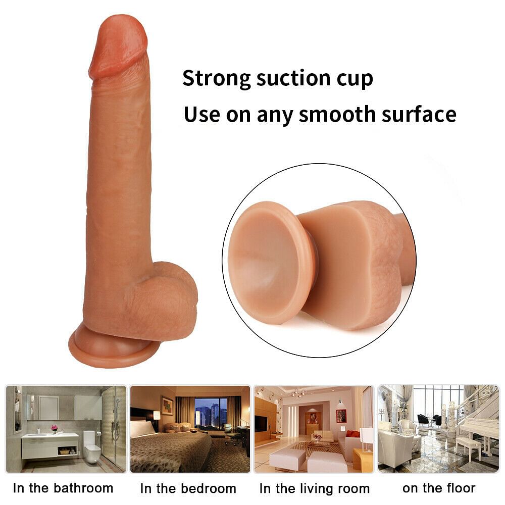 XXXL Foreskin King Cock Realistic Dildo Dong Penis Sex Toys Strap On Suction 8" - Yourlovelychoices