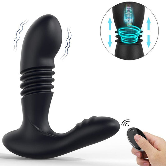 Sex Heating Telescopic Butt Anal Plug Thrusting Massager Vibrator - secretera