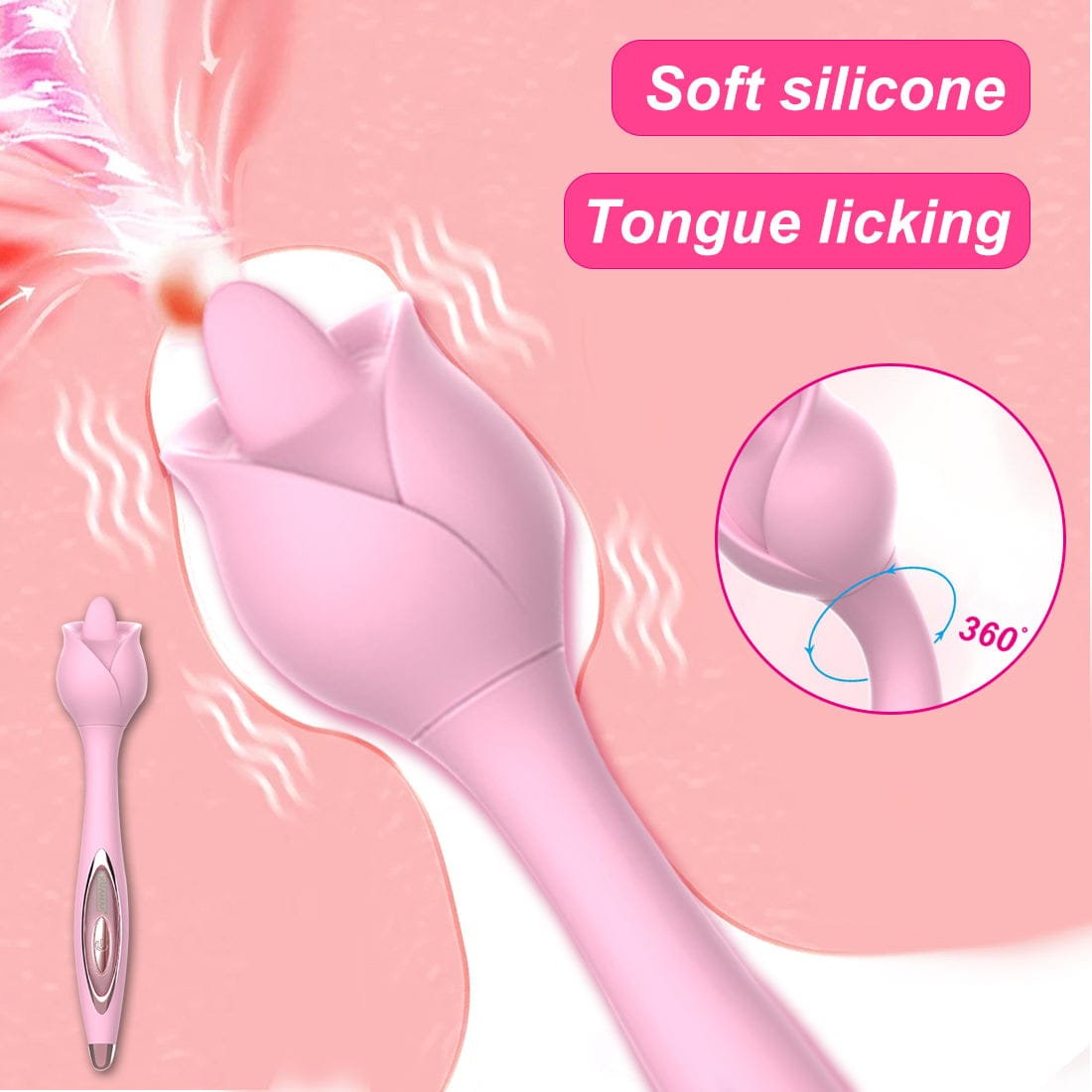 Tongue Vibrator Silicone Clitoris Stimulator Dildo Vibration Sex Toys For Women - secretera