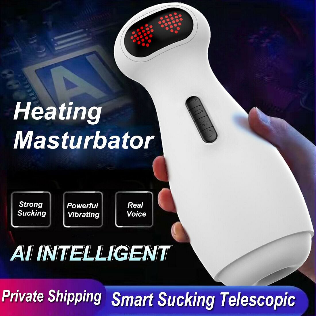 Powerful Clip Sucking Telescopic Masturbator Cup Vacuum Heating Sex Toy for Men - Yourlovelychoices