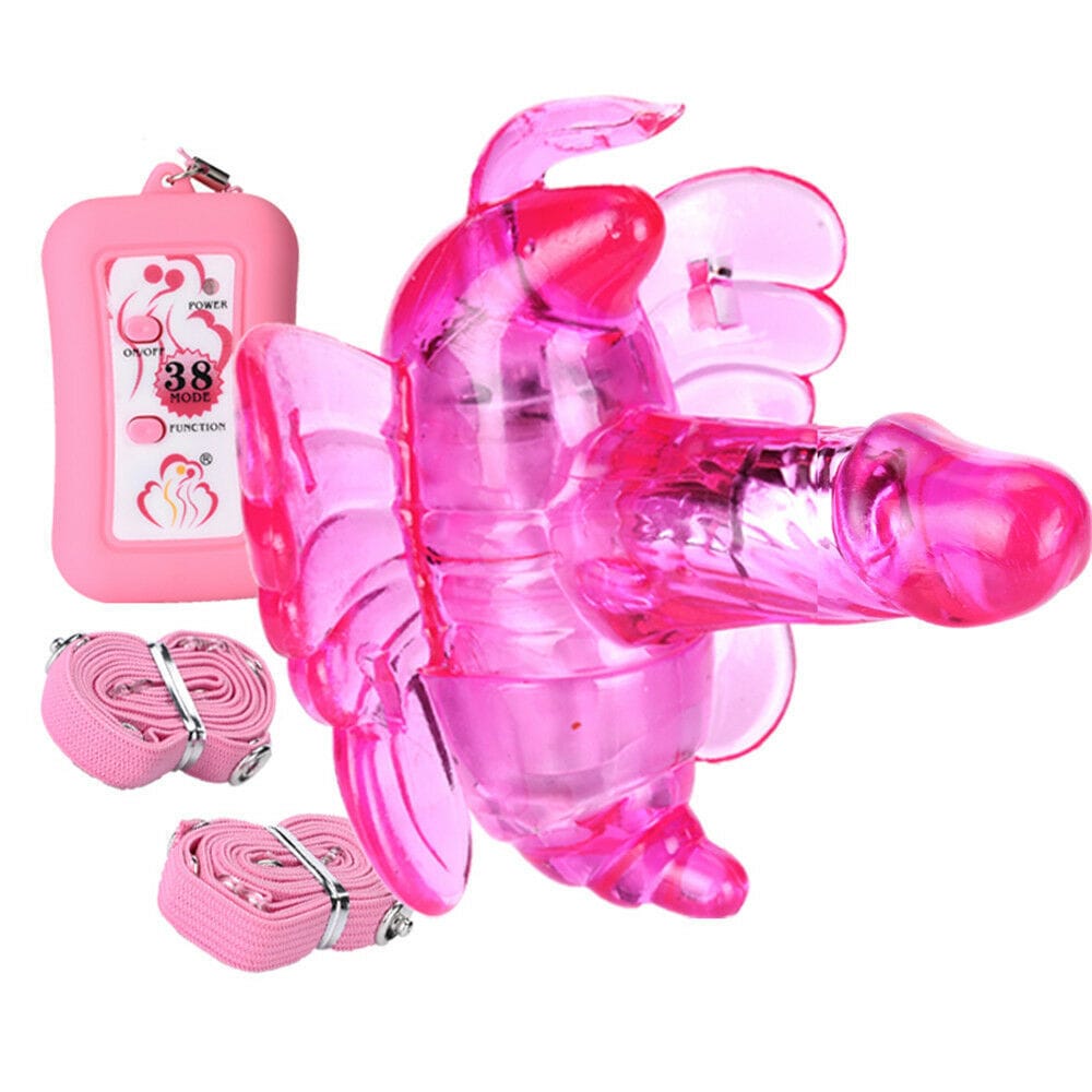 Wearable Butterfly Penis Vibrator Strap on Dildo Massager for Adult Sex Toys - secretera