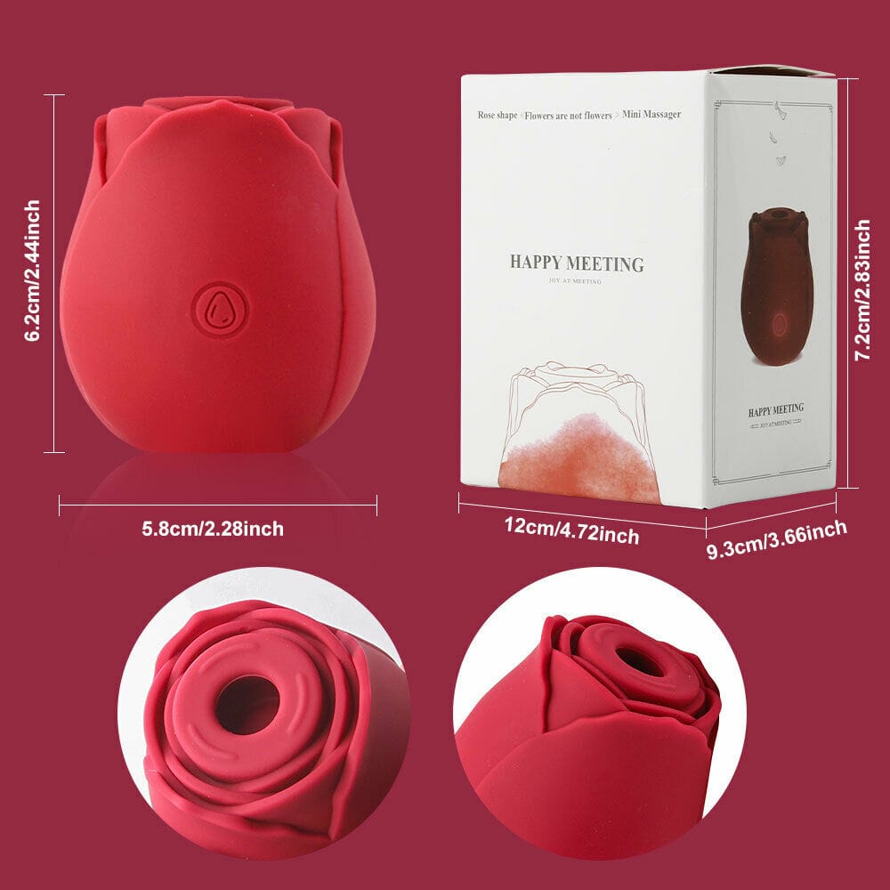 Rose Tongue Licking Vibrator Sucker Nipple Clit Dildo Sex Toy Sucking USB Charge - secretera