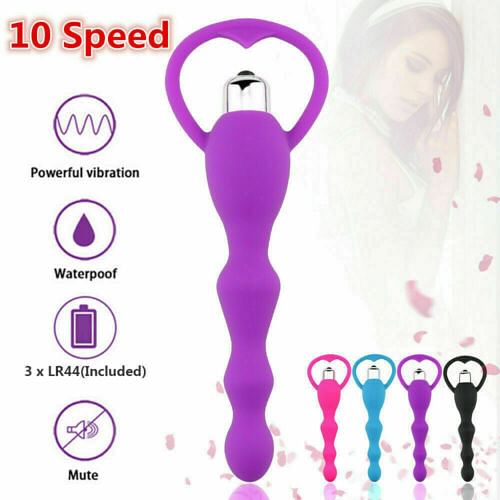 Vibrating Anal Beads Butt Plug Silicone Vibrator Sex Toy for Men Women - yourlovelychoices