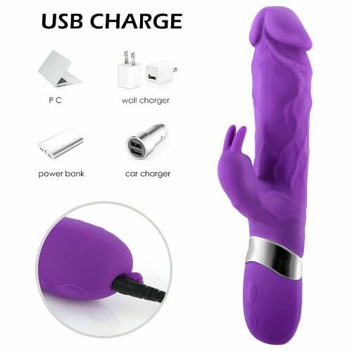 Vibrator Sex Toys Thrusting Powerful G Point Skin Friendly Rampant Rabbit Rechargeable - yourlovelychoices