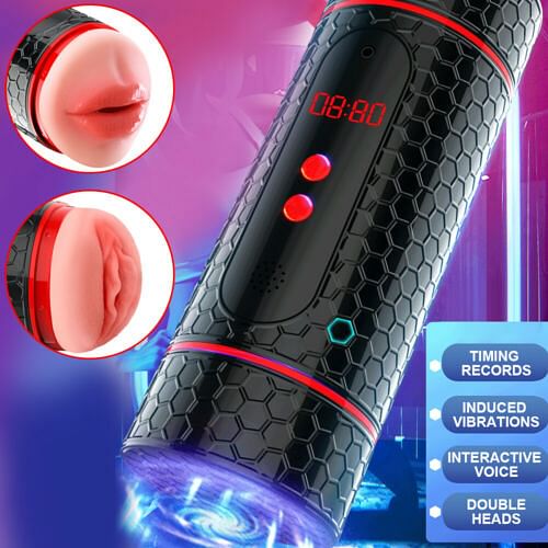 Time Recod Male Masturbator Cup Vibrating Stroker Pussy Vagina Sex Toy - Yourlovelychoices