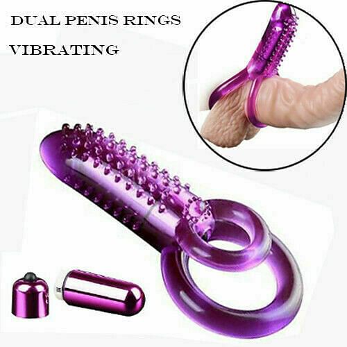 Dual Ring Cock Penis Rings Men Vibrating Couples Sex Toys - yourlovelychoices